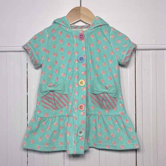 MATILDA JANE NWT Miss Mermaid Polka Dot Terrycloth Pool Swim Coverup - Picture 1 of 1